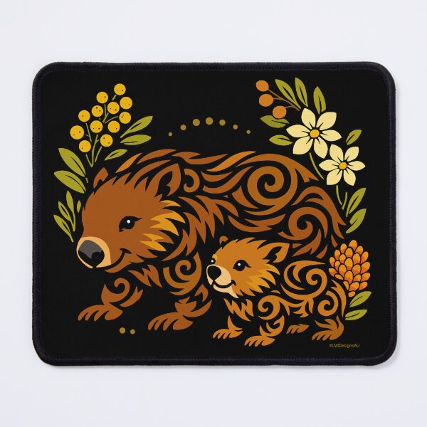 Item preview, Mother and Joey Wombat – Australian Tribal Flora Art designed and sold by LMIdesigns.