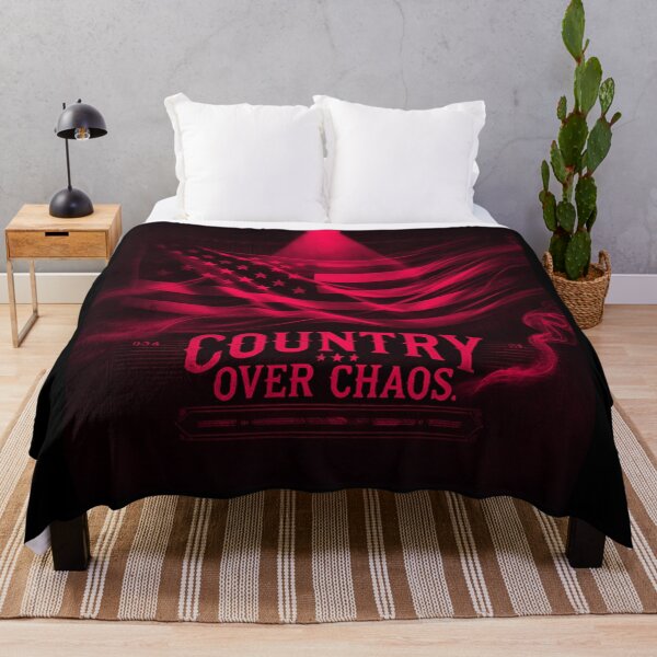 Item preview, country Over Chaos American Flag Expressionist Art Patriotic Graphic Bold USA Design designed and sold by TEEJAMBOREE.