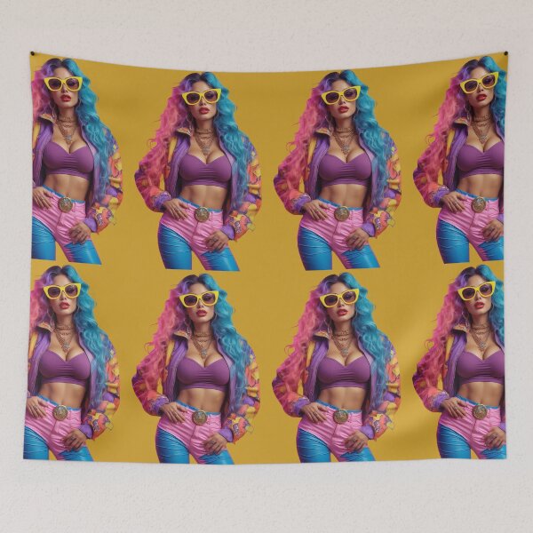 Item preview, Digitally Painted Vibrant Confident Woman of the 80s designed and sold by CMY Designs.
