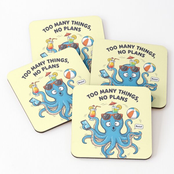 Item preview, Too Many Things, No Plans – Funny Octopus Chaos Design designed and sold by Sea Gem.