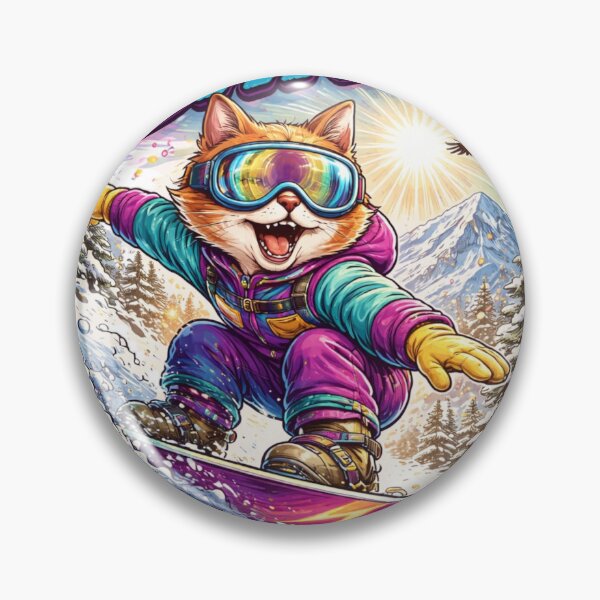 Item preview, Born To Shred Snowboarding Cat – Retro Winter Sports Funny Animal Design designed and sold by Moccroad.