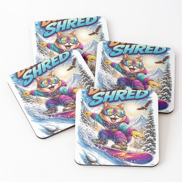Item preview, Born To Shred Snowboarding Cat – Retro Winter Sports Funny Animal Design designed and sold by Moccroad.