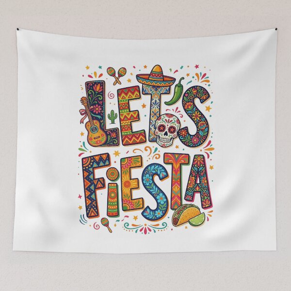 Item preview, Let's Fiesta Mexican Cinco De Mayo Day Of The Dead Celebration Party designed and sold by SofenArt.