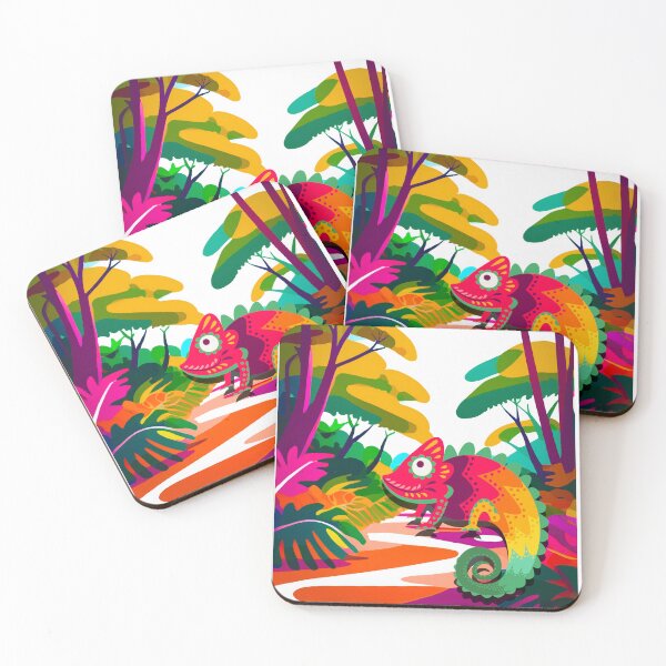 Item preview, Colorful Lizard in the Jungle Illustration designed and sold by thelivingrp.