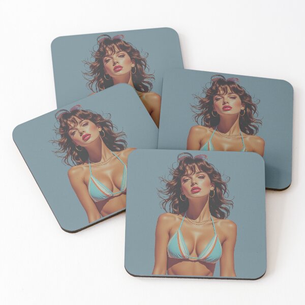 Item preview, Digitally Painted Sky Blue Bikini Retro 1980s Retro Style designed and sold by CMY Designs.
