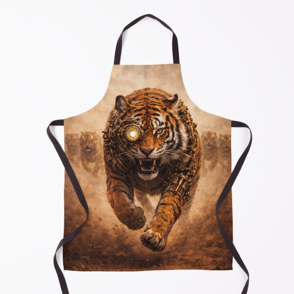 Item preview, Steampunk Tiger Charging Forward - Poster (Portrait) designed and sold by Altered Art By Steve.