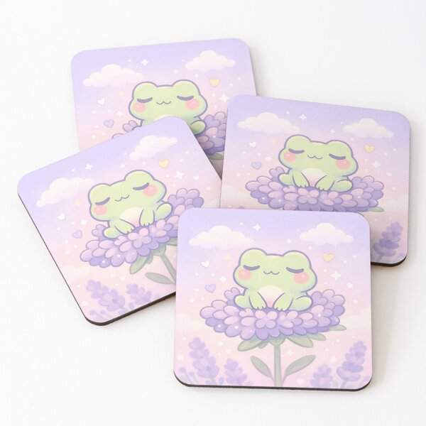 Item preview, Zen Frog on Kawaii Purple Flower designed and sold by EsenciaZen.