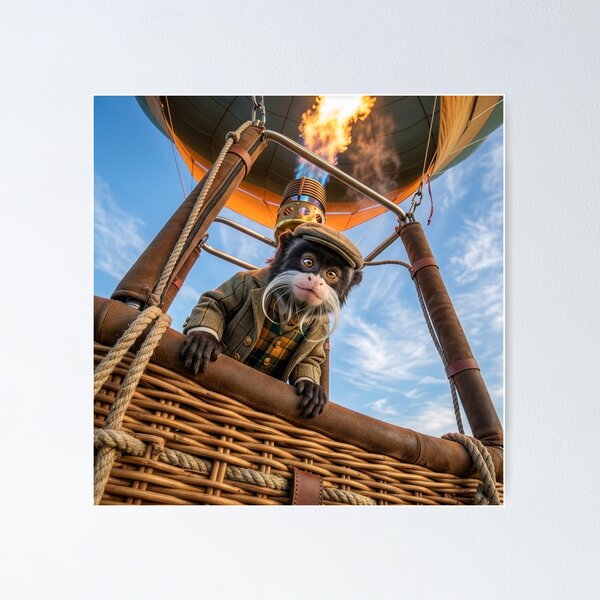 Item preview, Emperor Tamarin Rides in a Hot Air Balloon designed and sold by Tridentulus.