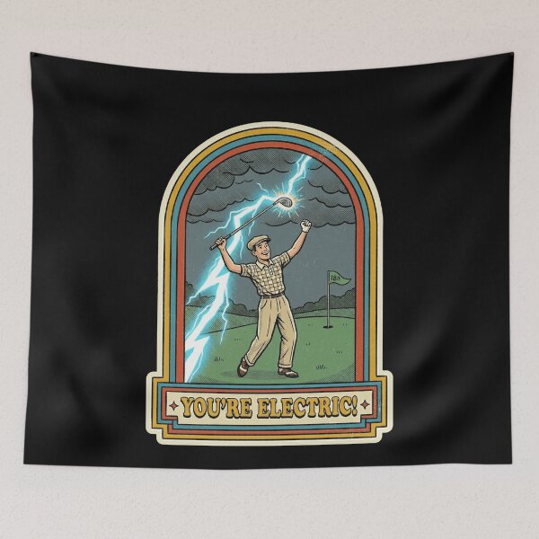 Item preview, Funny Vintage Retro Golfer Lightning Strike designed and sold by k3rstman1.