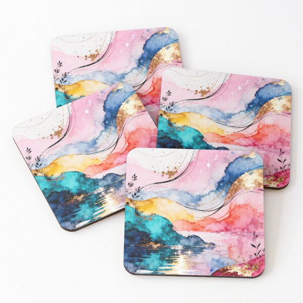 Item preview, Modern Abstract Landscape Drawing in Watercolor designed and sold by soulfulpalette.