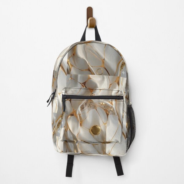 Item preview, Ethereal Fluidity: Intricate White and Gold Organic Abstraction designed and sold by KingRito.