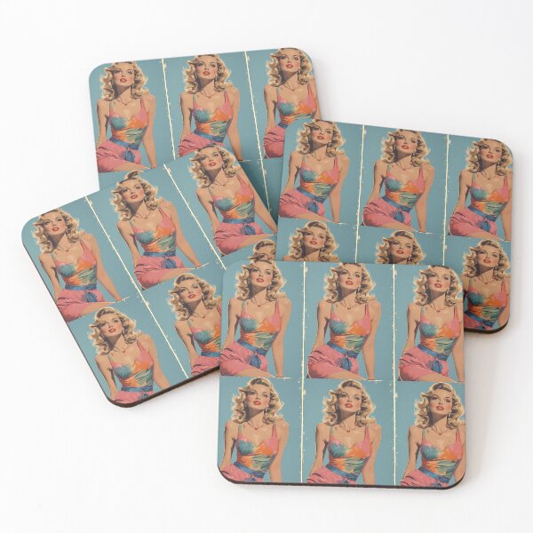 Item preview, Brightly Colored Pin-Up Girl in a Vintage Style designed and sold by CMY Designs.