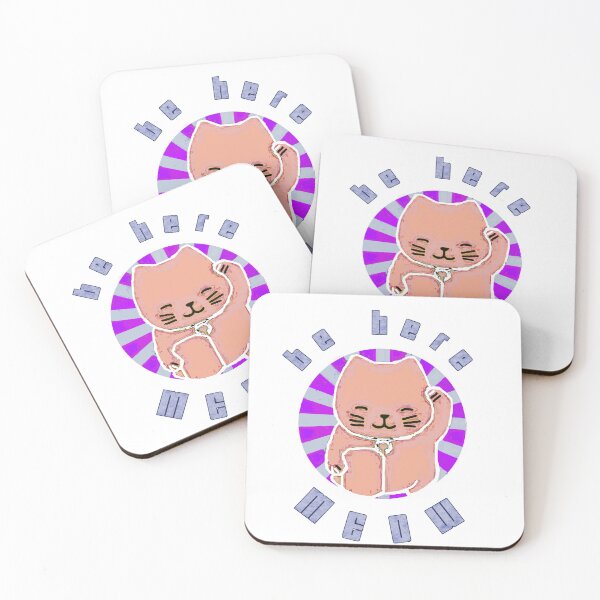 Item preview, "Be Here Meow" Purple Sunburst Version designed and sold by thelivingrp.