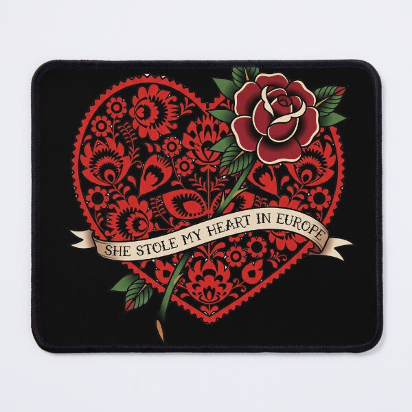 Item preview, She Stole My Heart In Europe Folk Art Heart and Rose designed and sold by SlavicKemp.