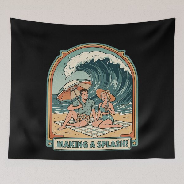 Item preview, Retro 1950s Beach Couple Making A Splash designed and sold by k3rstman1.