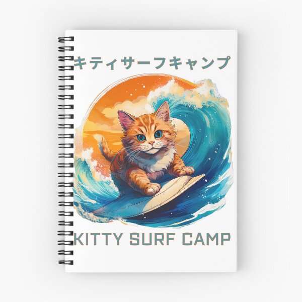 Item preview, Kitty Surf Camp Japanese Wave Art designed and sold by thelivingrp.