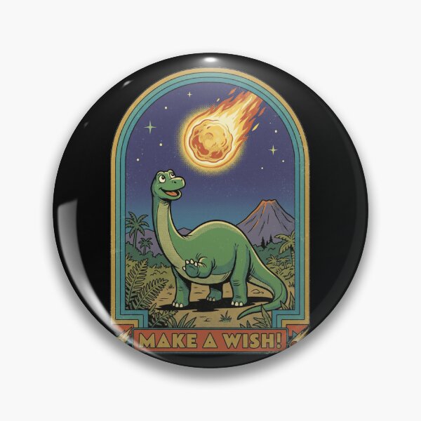 Item preview, Funny Retro Dinosaur Meteor Make A Wish designed and sold by k3rstman1.