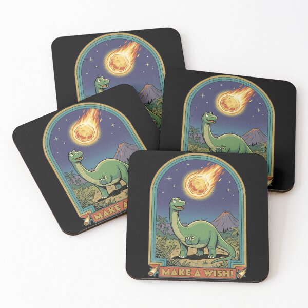 Item preview, Funny Retro Dinosaur Meteor Make A Wish designed and sold by k3rstman1.