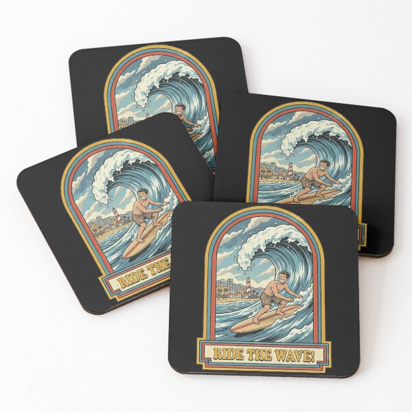 Item preview, Retro Surfer Riding Ocean Wave Vintage Beach designed and sold by k3rstman1.