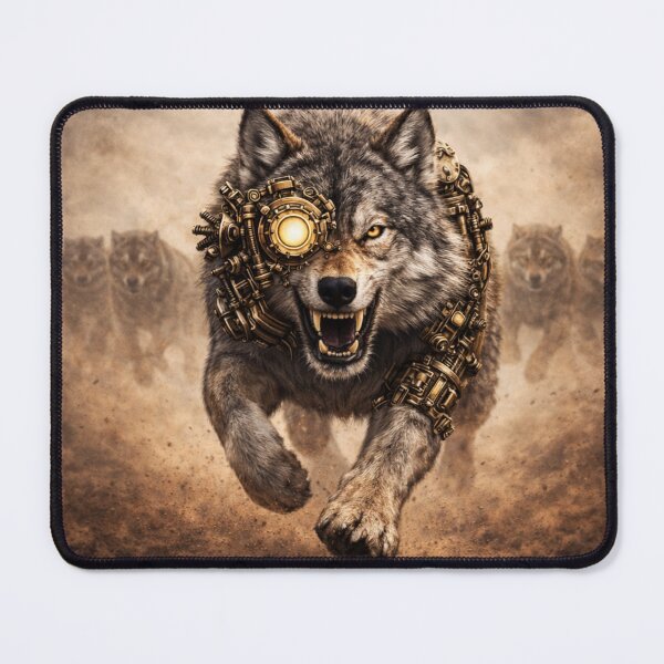 Item preview, Steampunk Wolf Forward Charging - Apparel designed and sold by Altered Art By Steve.