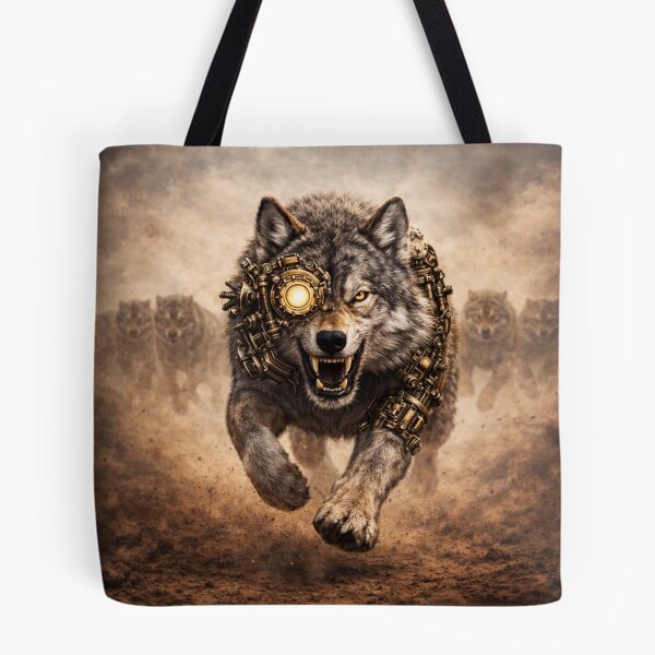 Item preview, Steampunk Wolf Forward Charging - Apparel designed and sold by Altered Art By Steve.