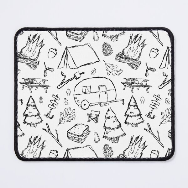 Item preview, Camping Pattern - Black & White designed and sold by SelenaElleen.