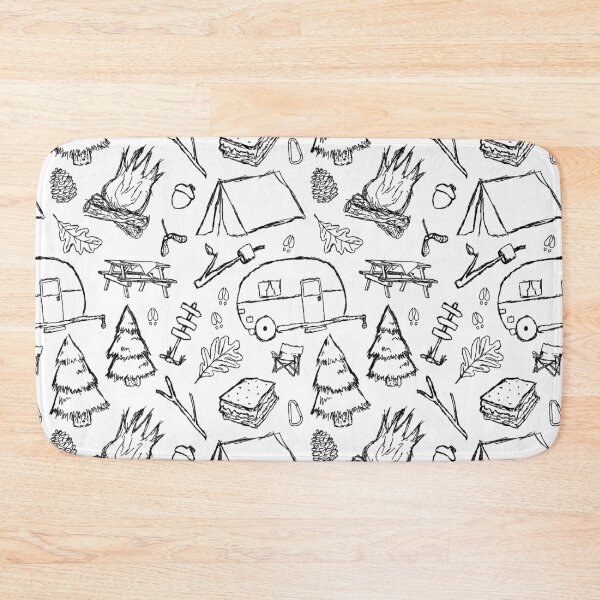 Item preview, Camping Pattern - Black & White designed and sold by SelenaElleen.