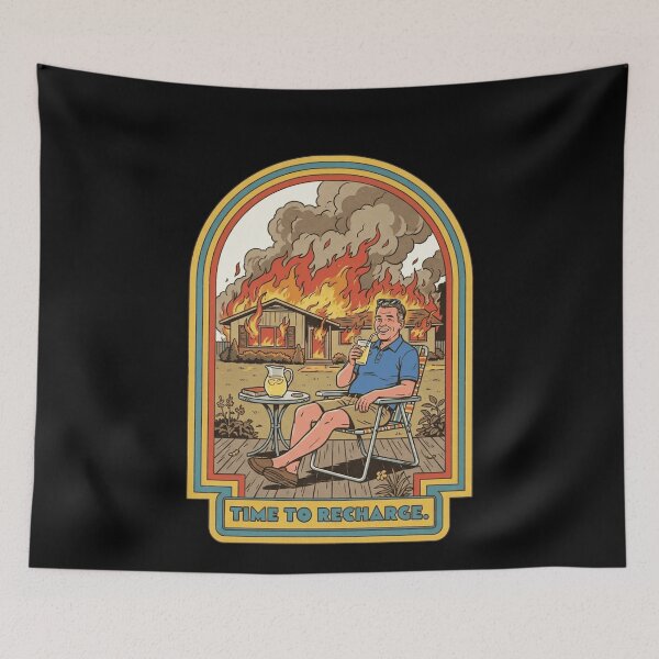 Item preview, Sarcastic Retro Man Drinking Lemonade Burning House designed and sold by k3rstman1.