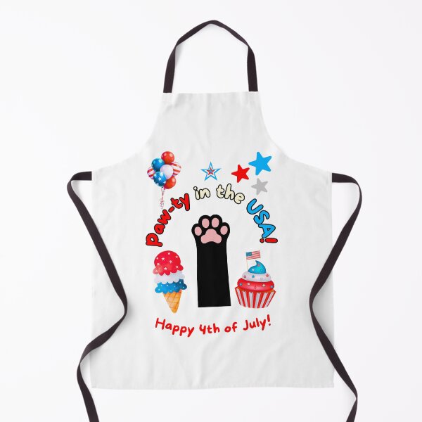 Item preview, 4th of July Black Cat Paw-ty in the USA designed and sold by MYCatStuff.