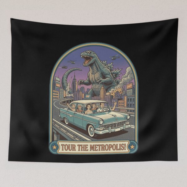 Item preview, Retro Kaiju Metropolis Tour Vintage Family Car designed and sold by k3rstman1.