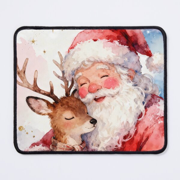 Item preview, Santa and Reindeer Christmas Eve Art designed and sold by soulfulpalette.