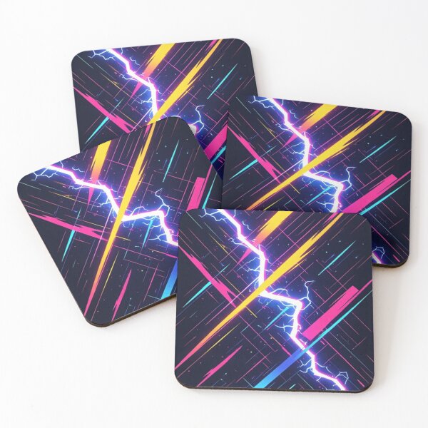 Item preview, Neon Electric Strike - Retro Cyberpunk Abstract Energy designed and sold by Jimakmo.