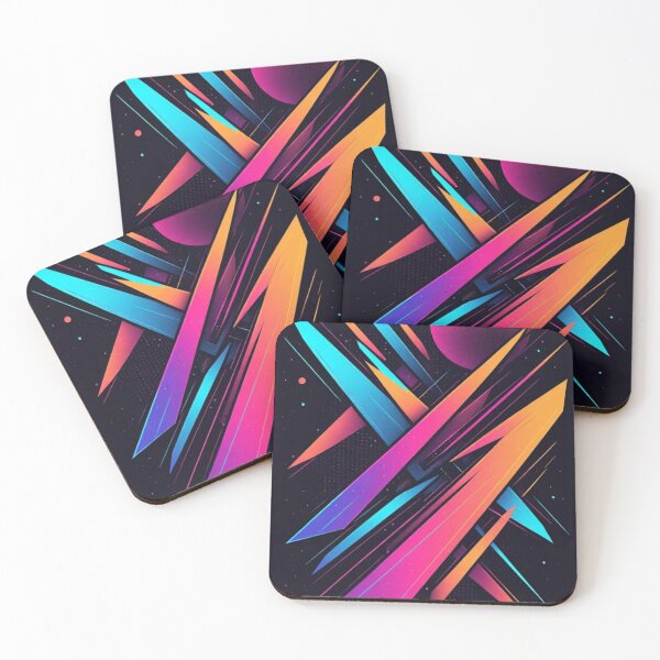 Item preview, Retro Galactic Shards - Geometric Neon Synthwave Abstract designed and sold by Jimakmo.