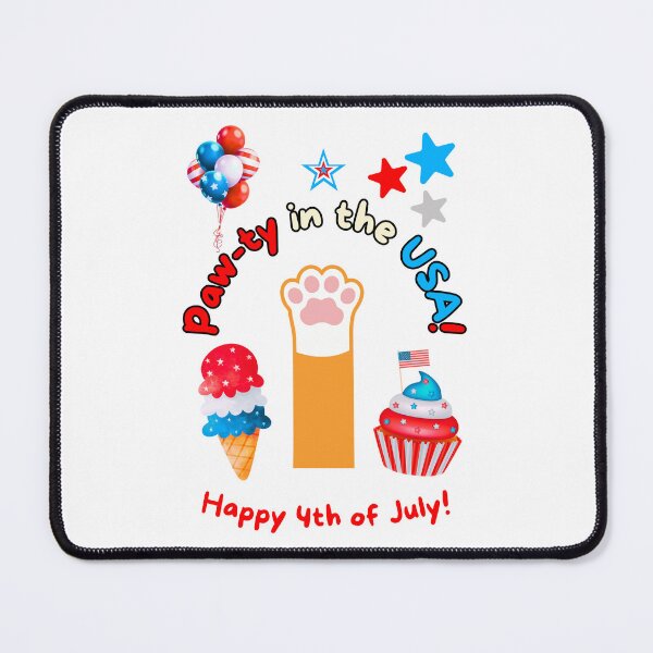 Item preview, 4th of July Orange Cat Paw-ty in the USA designed and sold by MYCatStuff.