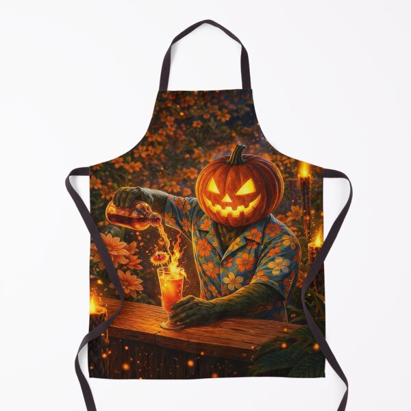 Item preview, Halloween Tropics Headless Horseman – Fiery Cocktail Tiki Bar Art designed and sold by TheHorsemanRidesAgain.