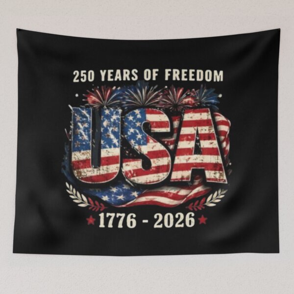 Item preview, USA 250 Years of Freedom – 1776–2026 Patriotic Fireworks Design designed and sold by szydelkowanika.
