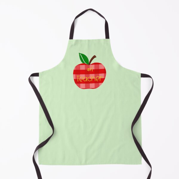 Item preview, #1 Teacher - gingham apple designed and sold by Willow & Grace Designs.