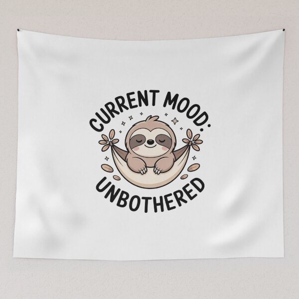 Item preview, Funny Current Mood Unbothered Sloth Hammock Meme Sticker designed and sold by Mr-wow.