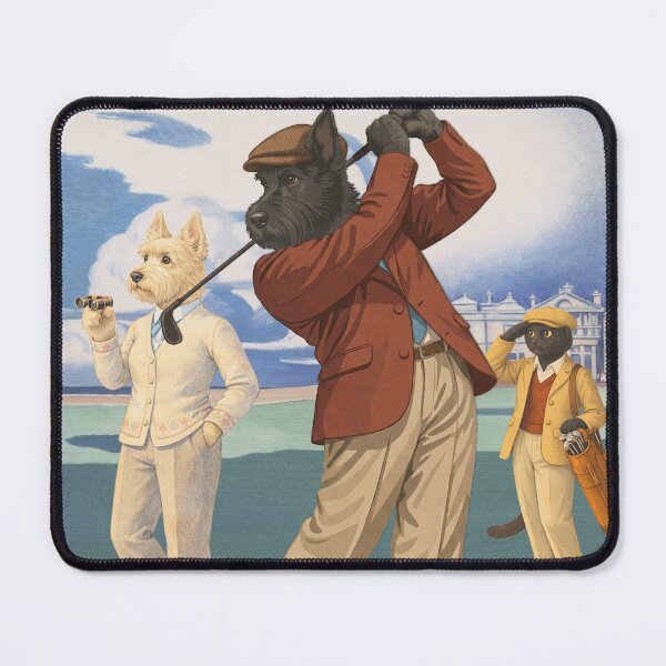 Item preview, Vintage St Andrews Golf Poster with Scottish Terrier designed and sold by CJChronicles.