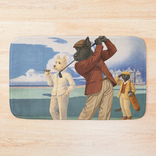 Item preview, Vintage St Andrews Golf Poster with Scottish Terrier designed and sold by CJChronicles.