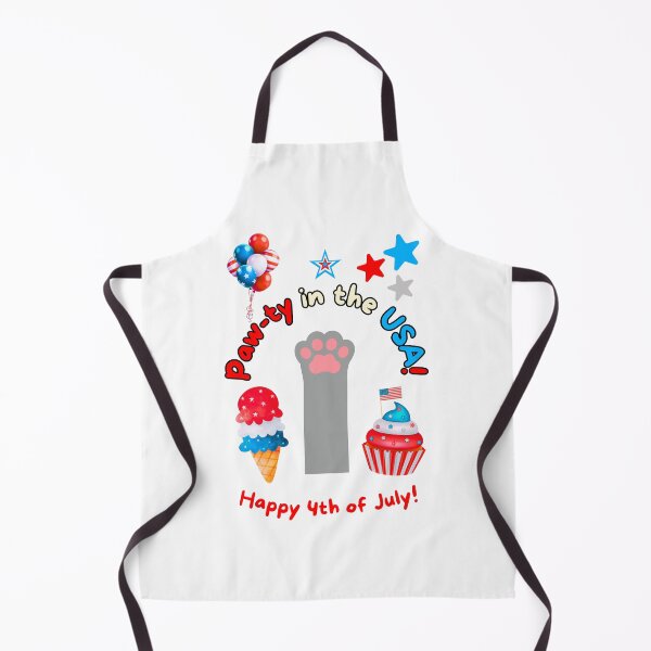 Item preview, 4th of July Gray Cat Paw-ty in the USA designed and sold by MYCatStuff.