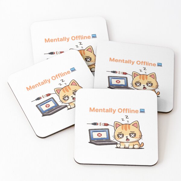 Item preview, Mentally Offline ?? | Work Mode Error designed and sold by Kawaii Cosmos Cats.