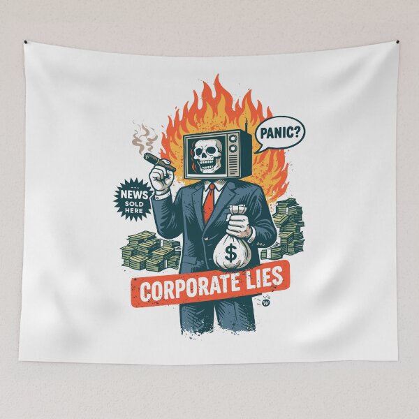 Item preview, Corporate Lies News Media Panic designed and sold by Matinez Pink.
