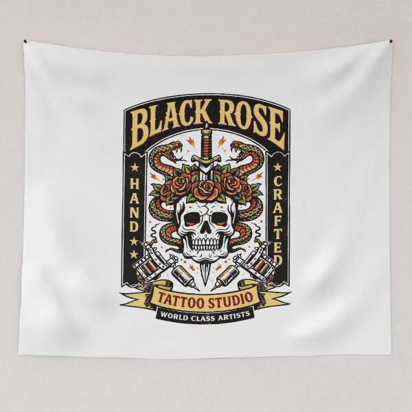 Item preview, Black Rose Tattoo Studio Skull Design designed and sold by Matinez Pink.