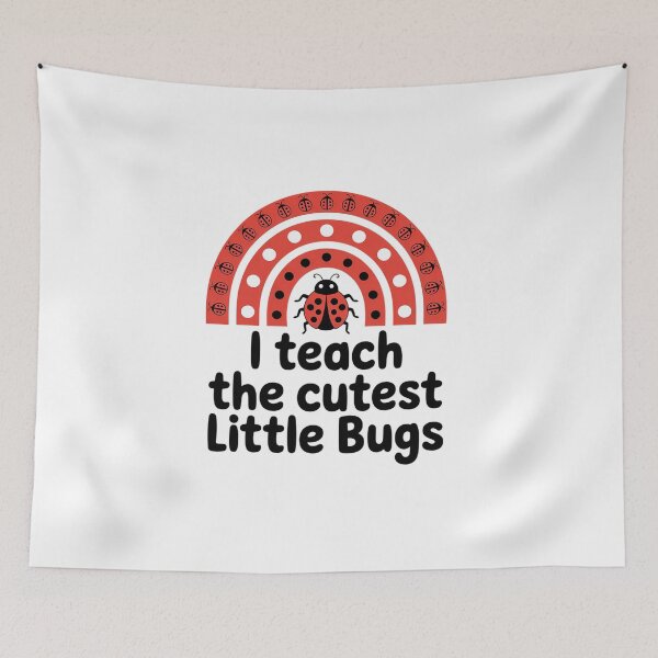 Item preview, I Teach The Cutest Bugs Teacher Valentine's Day White designed and sold by BlassmausArt.