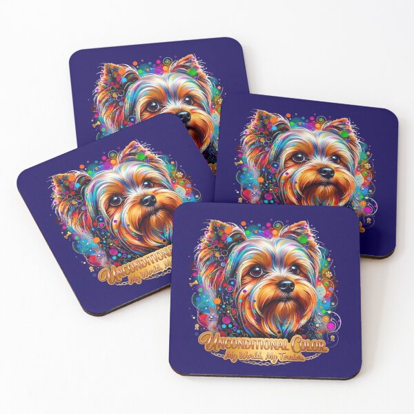 Item preview, Rainbow Yorkie Paw Prints – Unconditional Color Pop Art Terrier designed and sold by Good Vibes .