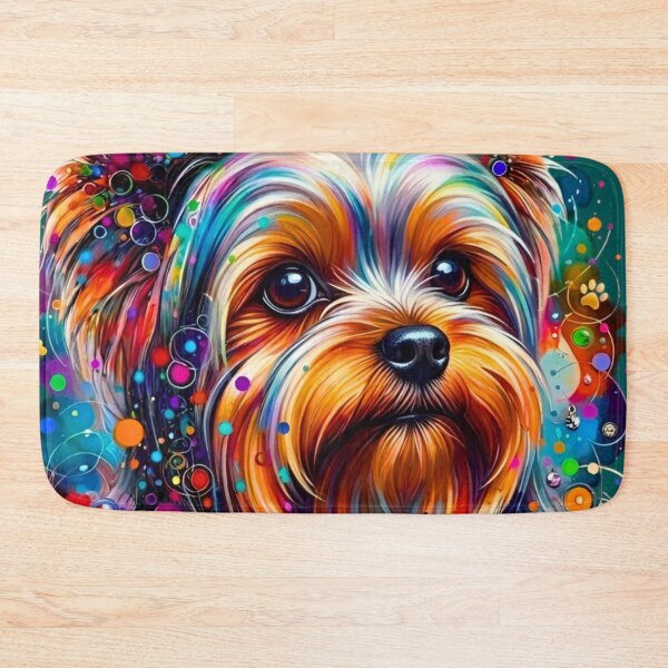 Item preview, Rainbow Yorkie Paw Prints – Unconditional Color Pop Art Terrier designed and sold by Good Vibes .