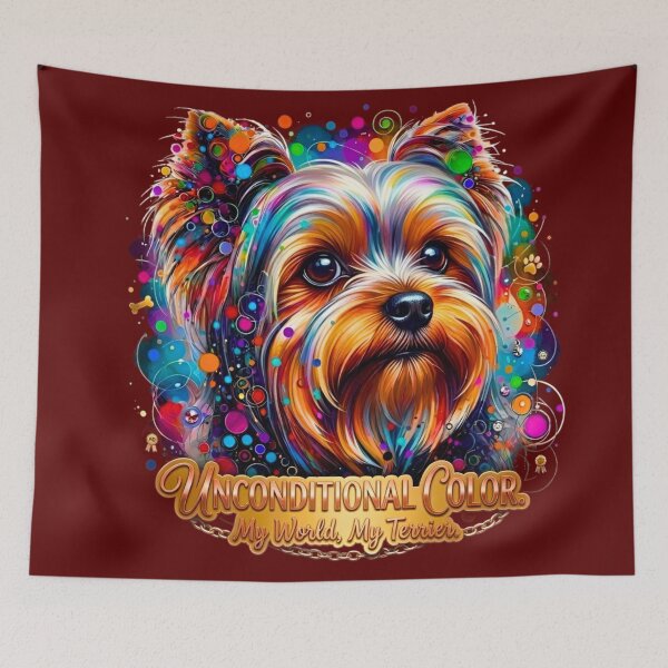 Item preview, Rainbow Yorkie Paw Prints – Unconditional Color Pop Art Terrier designed and sold by Good Vibes .