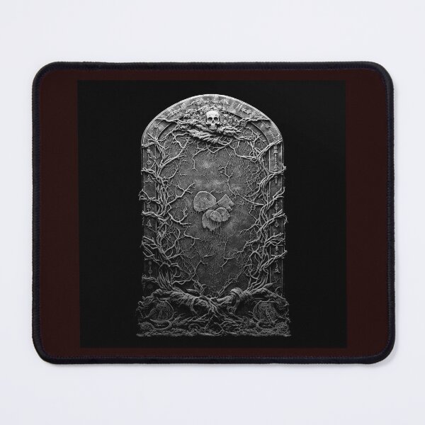Item preview, Gothic Tombstone with Moth | Dark Botanical Grave Illustration designed and sold by inkoutninja.