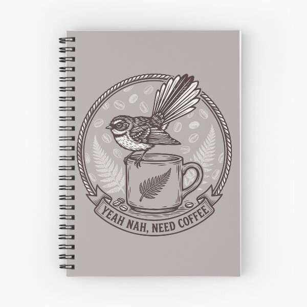 Item preview, Yeah Nah Need Coffee Fantail – Kiwiana Vintage Badge Illustration  designed and sold by MvuuStudio.